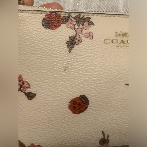 Coach Floral Ladybug Wristlet in Cream - Picture 15 of 15